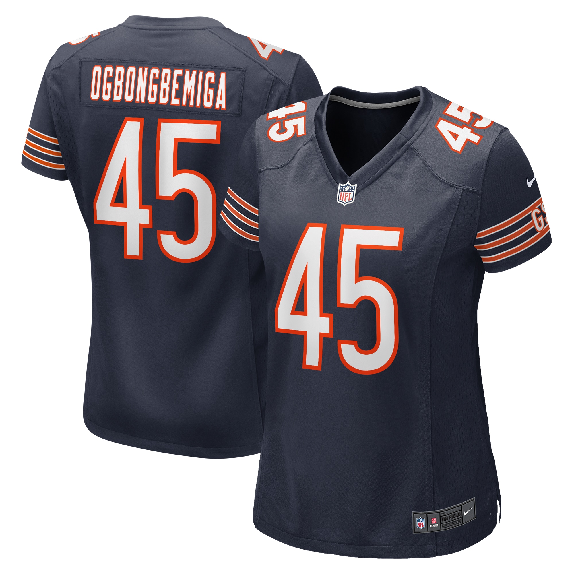 Women's Chicago Bears Amen Ogbongbemiga Navy Game Jersey JS7881 nicesnker