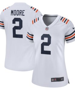 Women's Chicago Bears D.J. Moore White Alternate Game Jersey JS3179 nicesnker