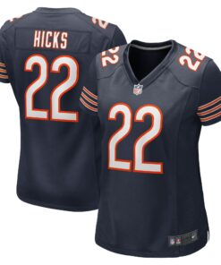 Women's Chicago Bears Elijah Hicks Navy Team Game Jersey JS1588 nicesnker