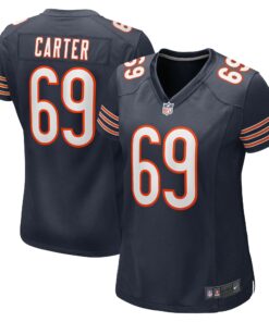 Women's Chicago Bears Ja'Tyre Carter Navy Game Player Jersey JS2408 nicesnker