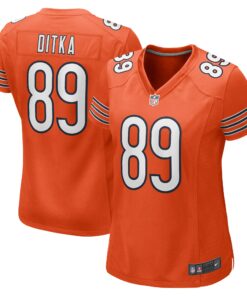 Women's Chicago Bears Mike Ditka Orange Retired Player Jersey JS1192 nicesnker