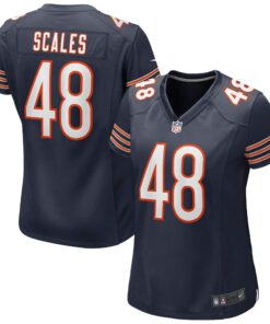 Women's Chicago Bears Patrick Scales Navy Game Jersey JS8376 nicesnker