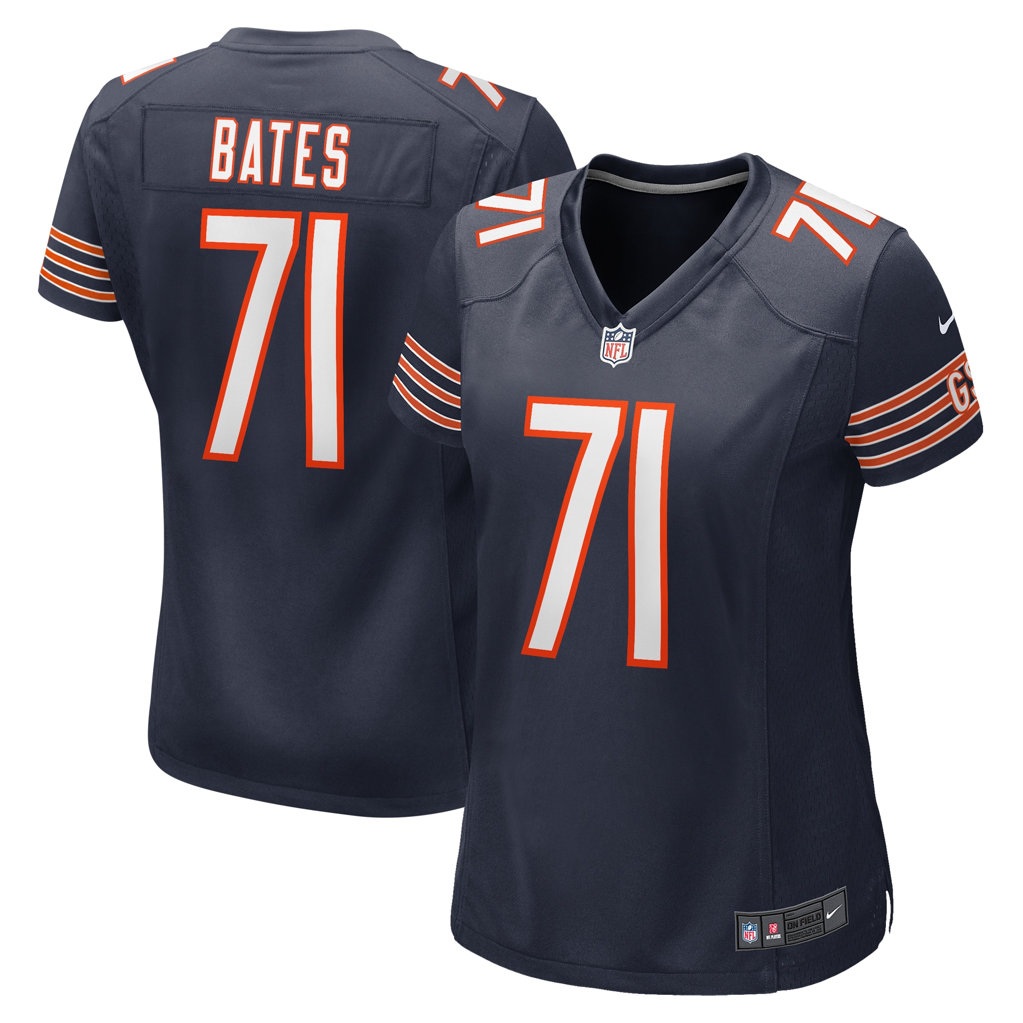 Women's Chicago Bears Ryan Bates Navy Game Jersey JS3002 nicesnker
