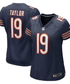 Women's Chicago Bears Tory Taylor Navy Game Jersey JS4513 nicesnker
