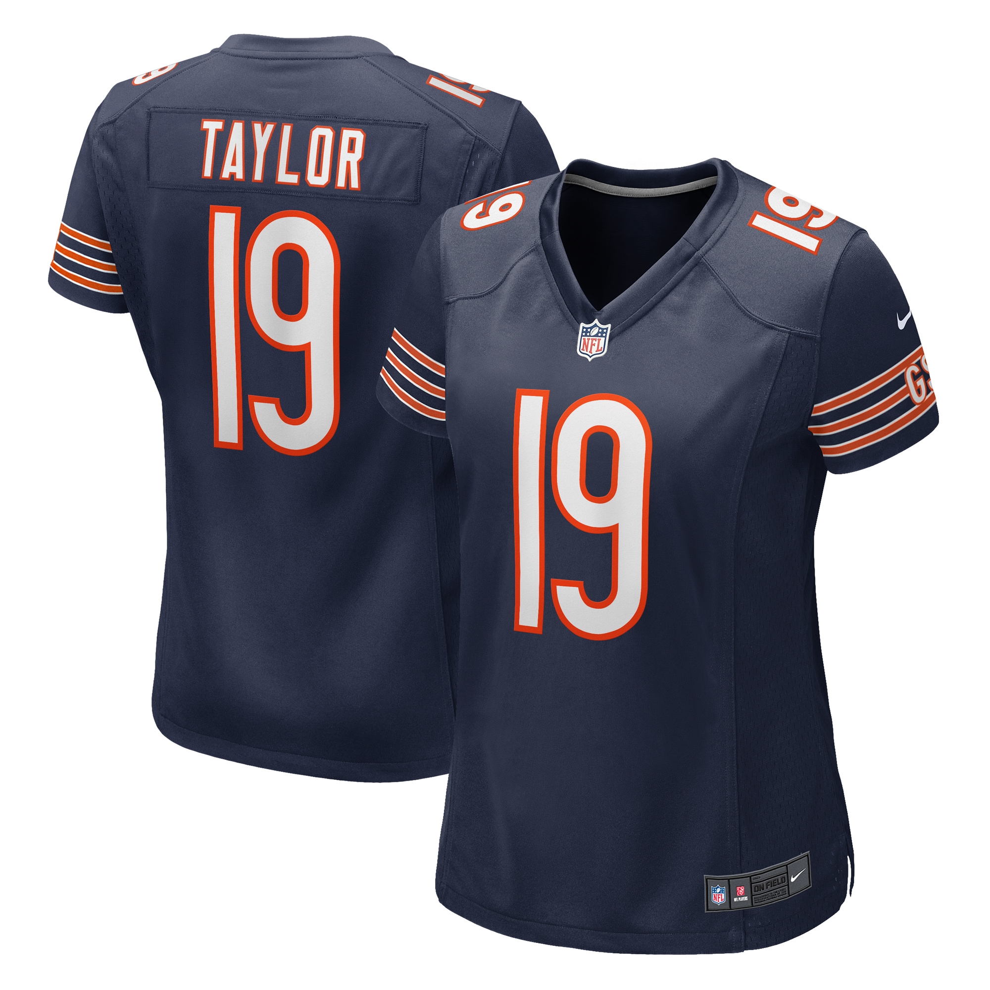 Women's Chicago Bears Tory Taylor Navy Game Jersey JS4513 nicesnker