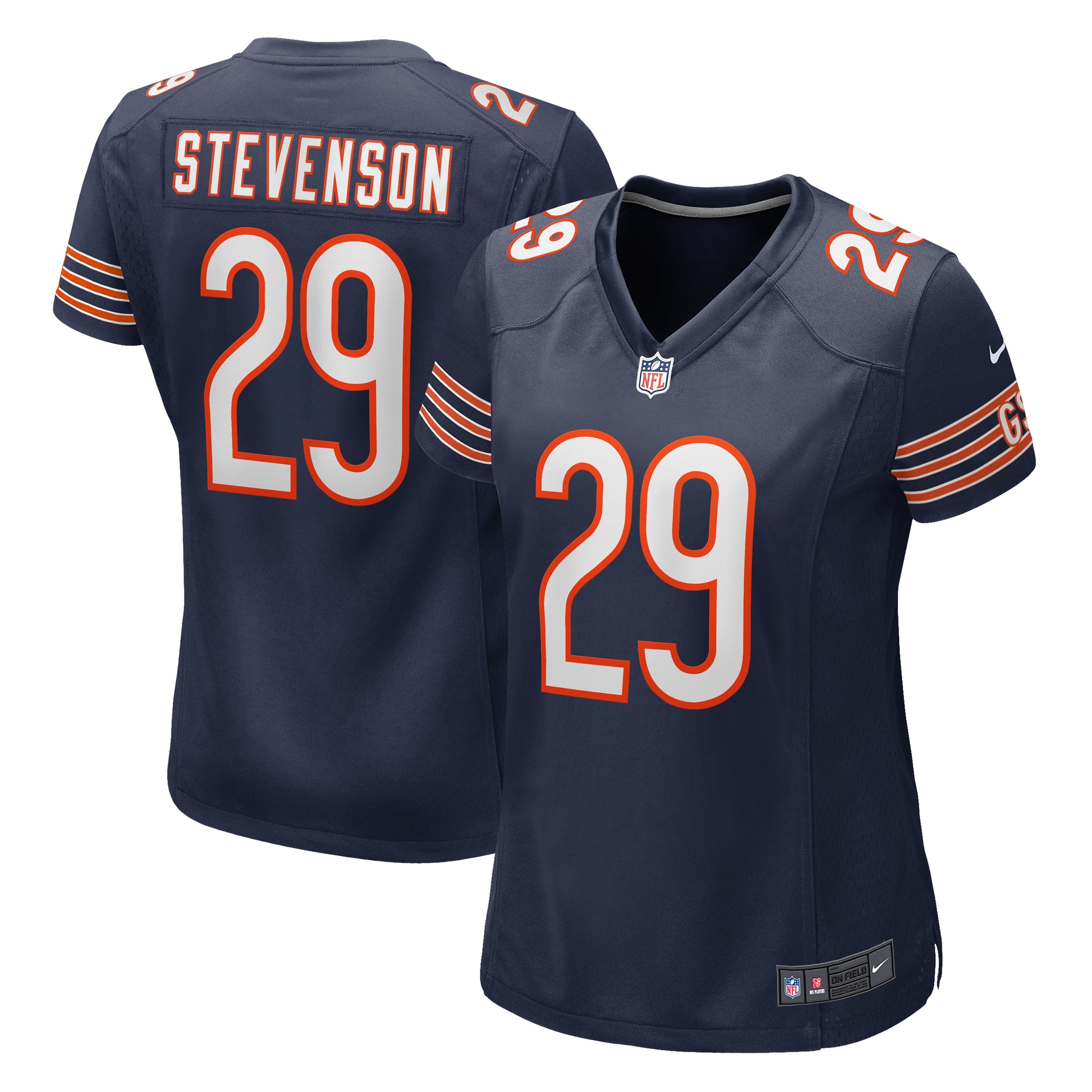 Women's Chicago Bears Tyrique Stevenson Navy Game Jersey JS6138 nicesnker