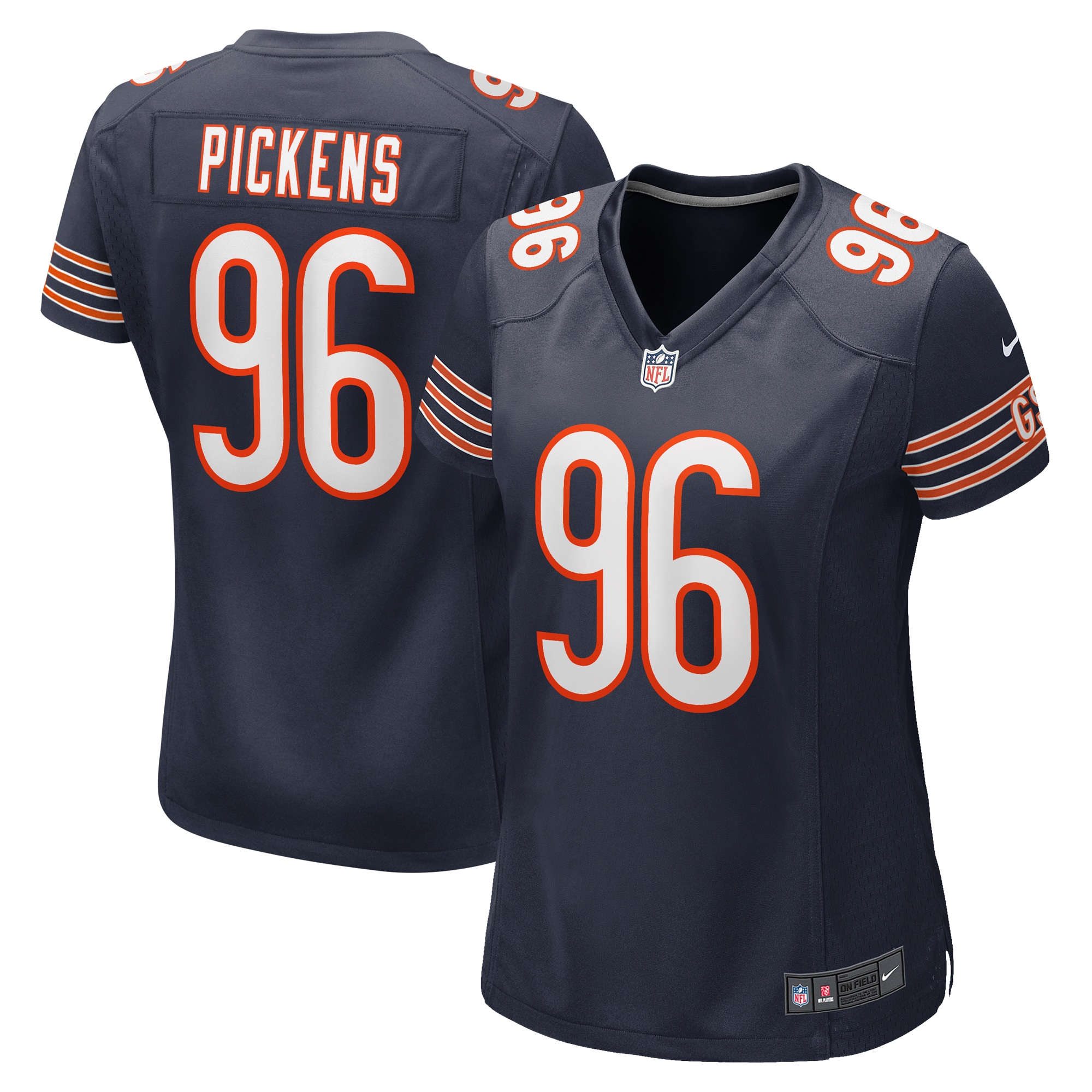 Women's Chicago Bears Zacch Pickens Navy Team Game Jersey JS5533 nicesnker