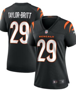 Women's Cincinnati Bengals Cam Taylor-Britt Black Game Player Jersey JS8094 nicesnker