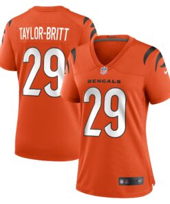 Women's Cincinnati Bengals Cam Taylor-Britt Orange Alternate Game Jersey JS8559 nicesnker