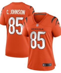 Women's Cincinnati Bengals Chad Johnson Orange Retired Game Jersey JS4311 nicesnker