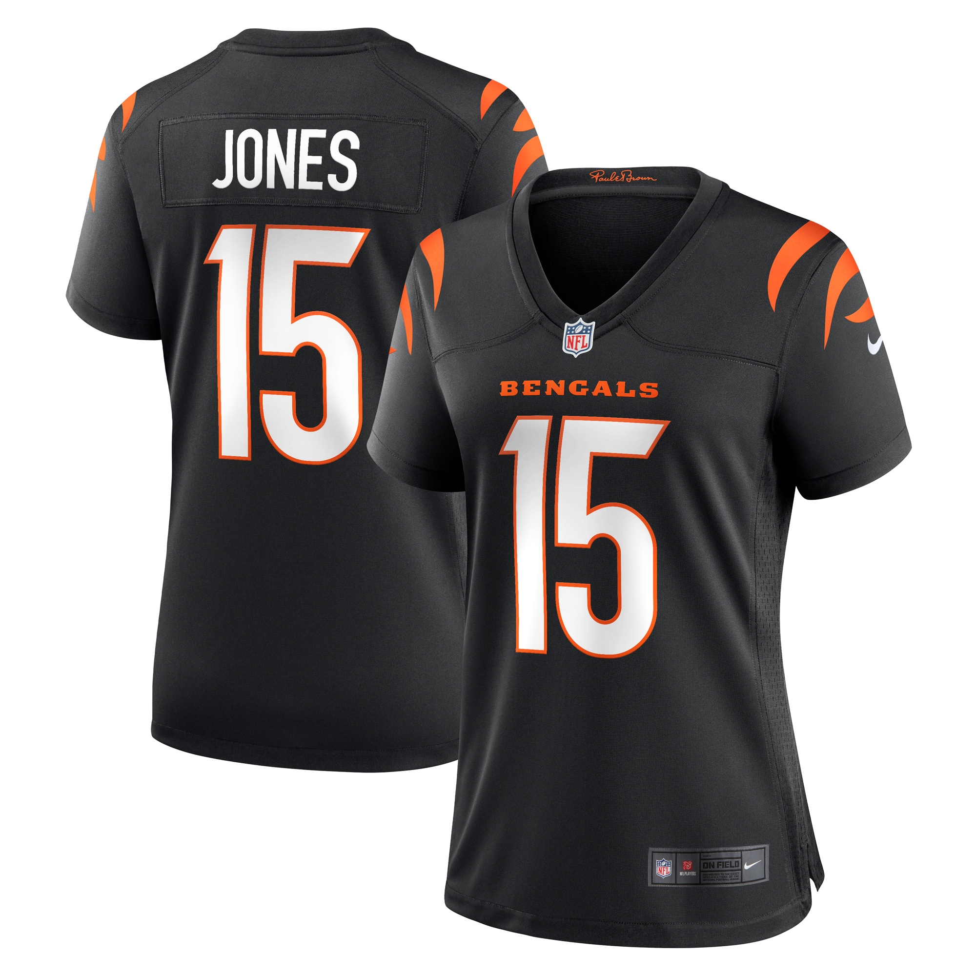 Women's Cincinnati Bengals Charlie Jones Black Team Game Jersey JS7434 nicesnker