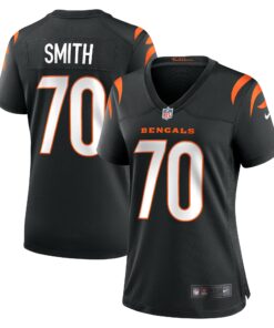 Women's Cincinnati Bengals D'Ante Smith Black Game Jersey JS7099 nicesnker