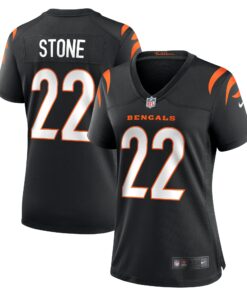 Women's Cincinnati Bengals Geno Stone Black Game Jersey JS5680 nicesnker