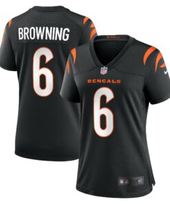 Women's Cincinnati Bengals Jake Browning Black Game Jersey JS5983 nicesnker