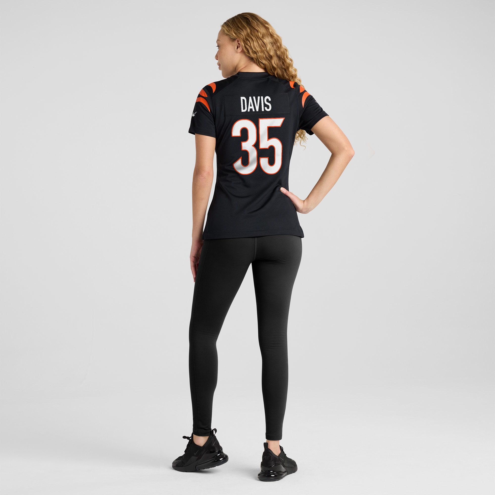Women's Cincinnati Bengals Jalen Davis Black Game Player Jersey JS4781 nicesnker - Image 5