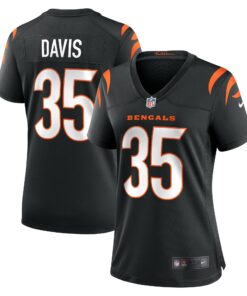 Women's Cincinnati Bengals Jalen Davis Black Game Player Jersey JS4781 nicesnker