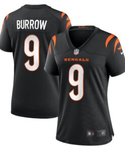 Women's Cincinnati Bengals Joe Burrow Black Player Game Jersey JS7660 nicesnker
