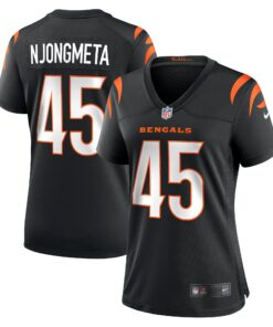 Women's Cincinnati Bengals Maema Njongmeta Black Game Jersey JS6806 nicesnker