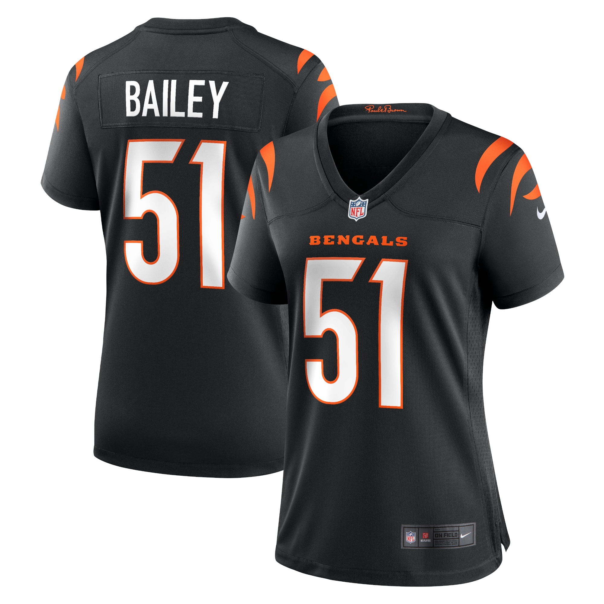 Women's Cincinnati Bengals Markus Bailey Black Game Jersey JS9832 nicesnker
