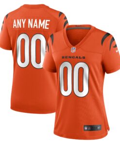 Women's Cincinnati Bengals Orange Alternate Game Custom Jersey JS5511 nicesnker
