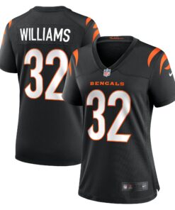 Women's Cincinnati Bengals Trayveon Williams Black Game Jersey JS2993 nicesnker