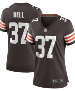 Women's Cleveland Browns D'Anthony Bell Brown Game Player Jersey JS9732 nicesnker