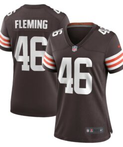 Women's Cleveland Browns Don Fleming Brown Retired Player Jersey JS4714 nicesnker