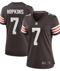 Women's Cleveland Browns Dustin Hopkins Brown Team Game Jersey JS1630 nicesnker