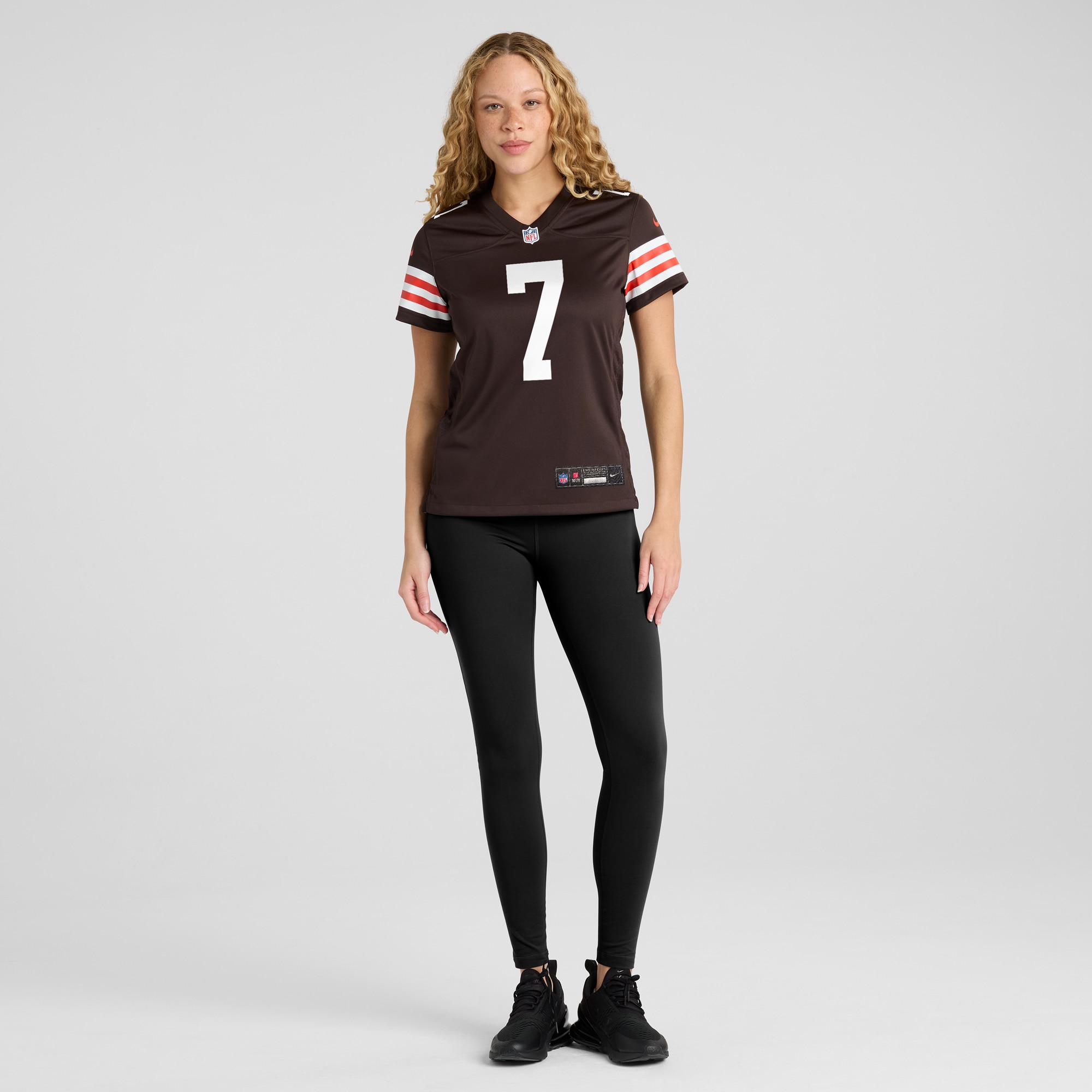 Women's Cleveland Browns Dustin Hopkins Brown Team Game Jersey JS1630 nicesnker - Image 4