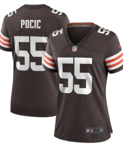 Women's Cleveland Browns Ethan Pocic Brown Game Jersey JS5525 nicesnker