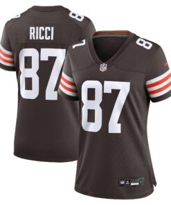 Women's Cleveland Browns Giovanni Ricci Brown Game Jersey JS2549 nicesnker