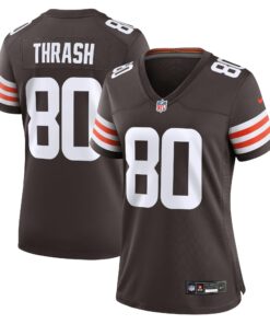 Women's Cleveland Browns Jamari Thrash Brown Game Jersey JS7516 nicesnker