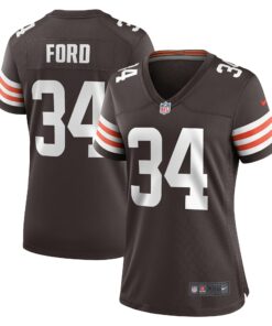 Women's Cleveland Browns Jerome Ford Brown Game Player Jersey JS8607 nicesnker