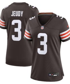 Women's Cleveland Browns Jerry Jeudy Brown Game Jersey JS1911 nicesnker