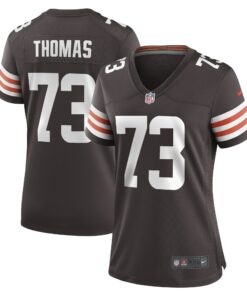 Women's Cleveland Browns Joe Thomas Brown Retired Game Player Jersey JS4196 nicesnker