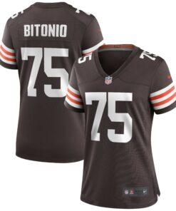 Women's Cleveland Browns Joel Bitonio Brown Game Jersey JS9032 nicesnker