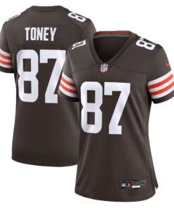 Women's Cleveland Browns Kadarius Toney Brown Team Game Jersey JS9536 nicesnker