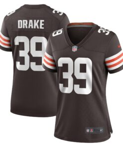 Women's Cleveland Browns Kenyan Drake Brown Game Jersey JS7518 nicesnker