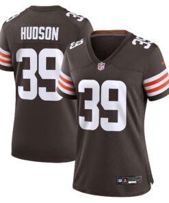 Women's Cleveland Browns Khaleke Hudson Brown Team Game Jersey JS1328 nicesnker