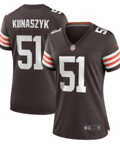 Women's Cleveland Browns Kunaszyk Brown Game Player Jersey JS7884 nicesnker