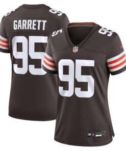 Women's Cleveland Browns Myles Garrett Brown Game Jersey JS5526 nicesnker