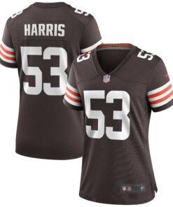 Women's Cleveland Browns Nick Harris Brown Game Jersey JS3847 nicesnker