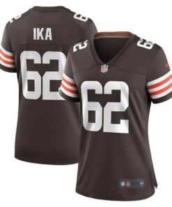 Women's Cleveland Browns Siaki Ika Brown Team Game Jersey JS6165 nicesnker