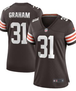 Women's Cleveland Browns Thomas Graham Jr. Brown Team Game Jersey JS8006 nicesnker