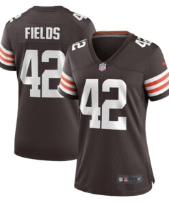 Women's Cleveland Browns Tony Fields II Brown Team Game Jersey JS3288 nicesnker