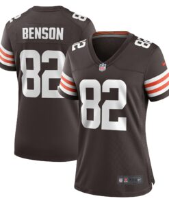 Women's Cleveland Browns Trinity Benson Brown Team Game Jersey JS5347 nicesnker