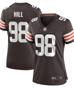 Women's Cleveland Browns Trysten Hill Brown Game Jersey JS5623 nicesnker