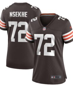 Women's Cleveland Browns Ty Nsekhe Brown Game Jersey JS7365 nicesnker