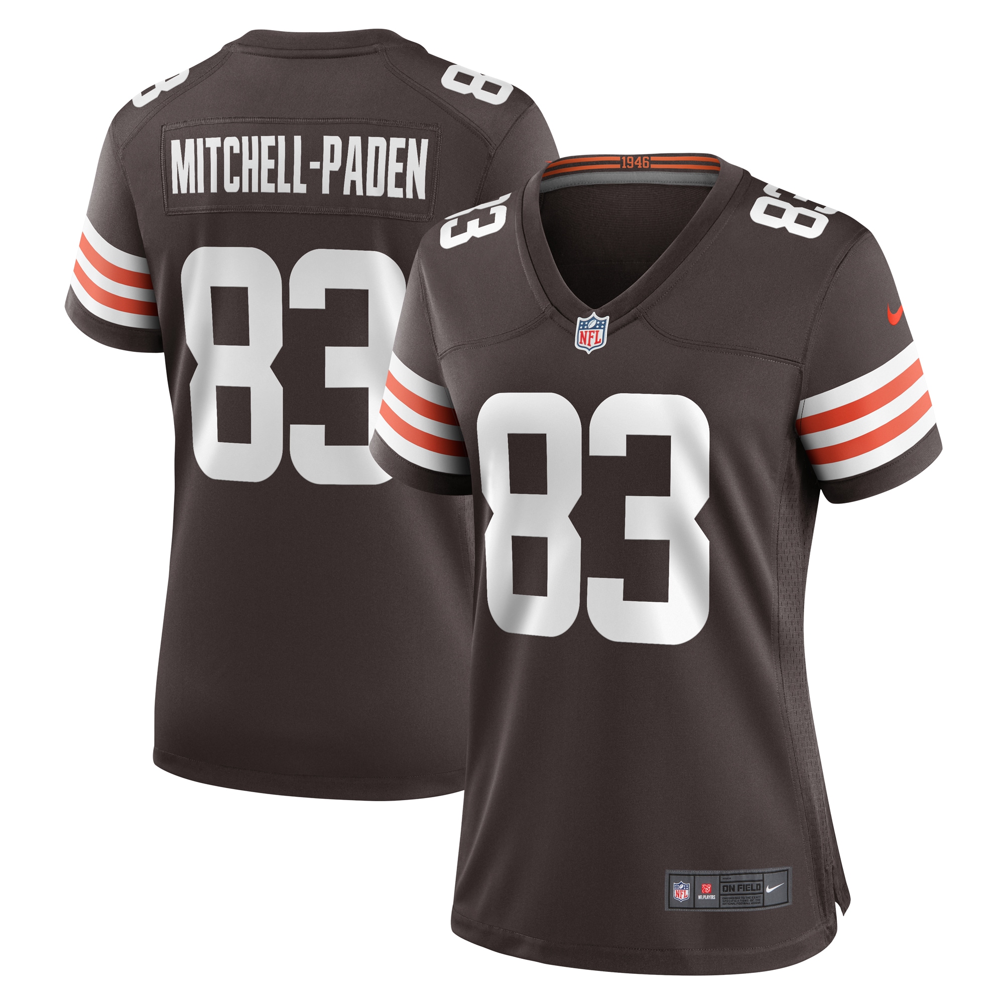 Women's Cleveland Browns Zaire Mitchell-Paden Brown Team Game Jersey JS2014 nicesnker