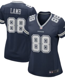Women's Dallas Cowboys CeeDee Lamb Navy Game Jersey JS7214 nicesnker